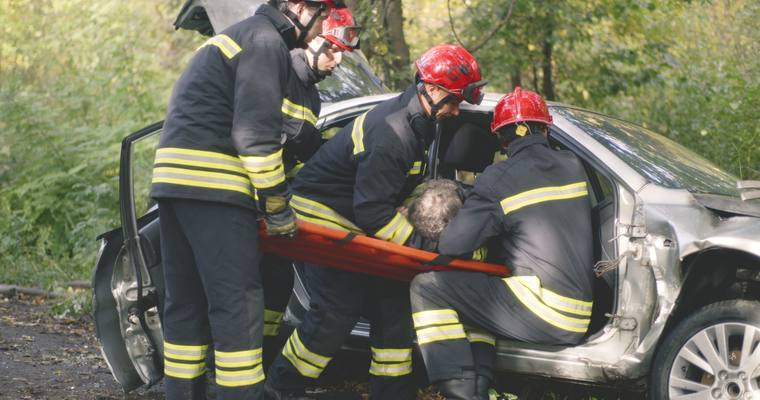 Emergency crews responding to a serious motor vehicle collision